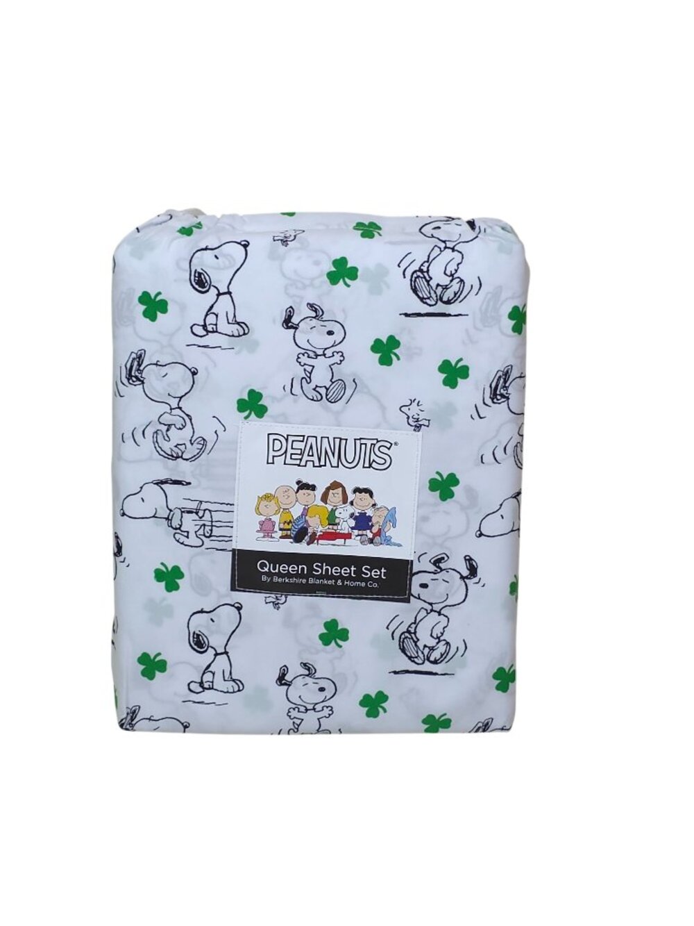 Peanuts Snoopy Queen Sheet Set St Patrick's Day Shamrocks By Berkshire Spring